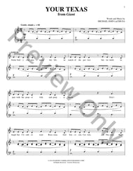 Your Texas piano sheet music cover